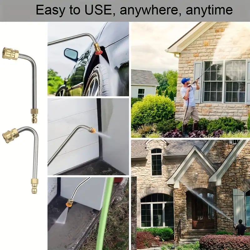 Telescoping High-Pressure Washer Wand Set – Extendable Gutter, Roof & Wall Cleaning Lance with Nozzles