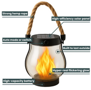 Solar Powered Fire Seed Light with Flickering Flame Effect for Outdoors