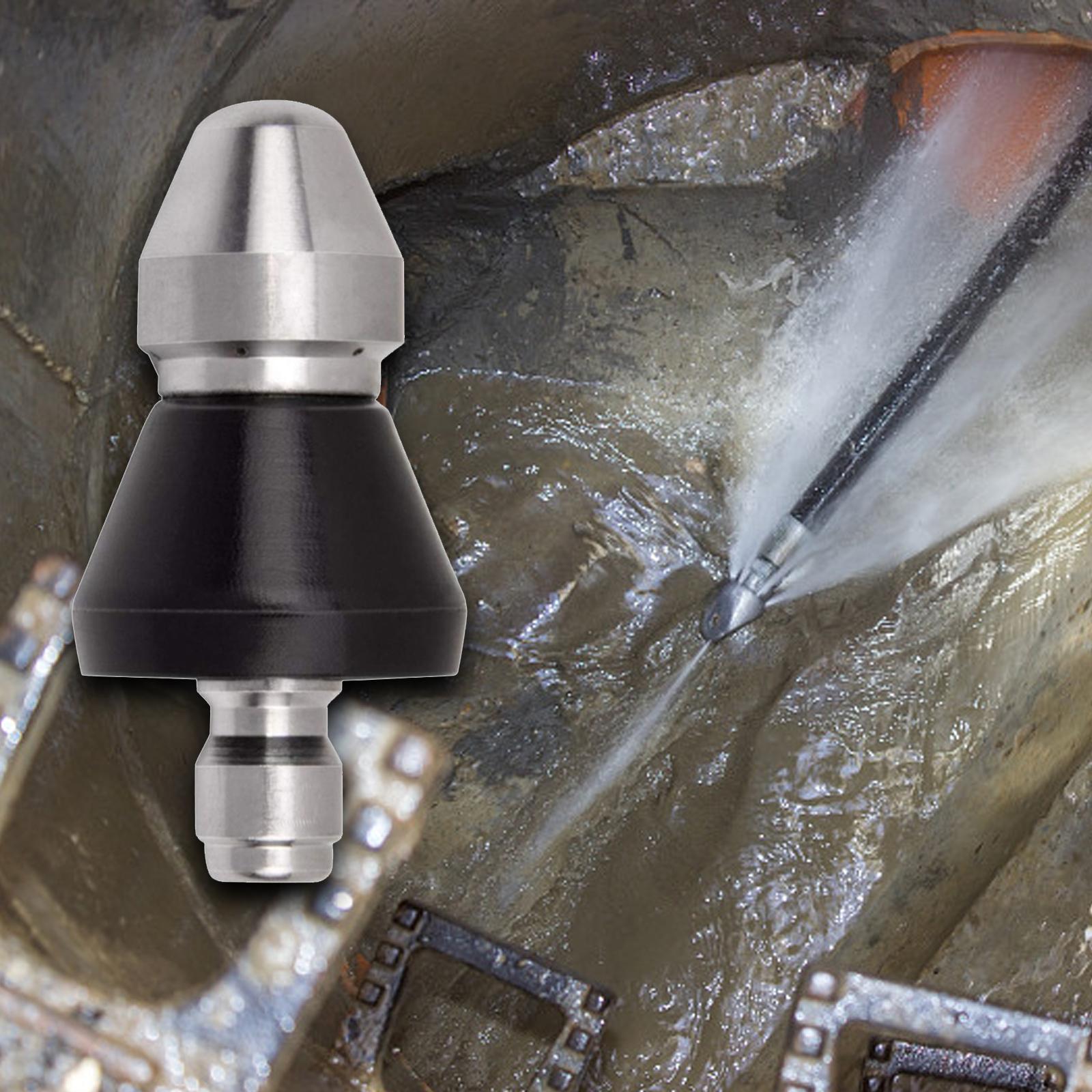 High-Pressure Drain Jetting Nozzle – Stainless Steel Sewer & Pipe Cleaning Sprayer Attachment