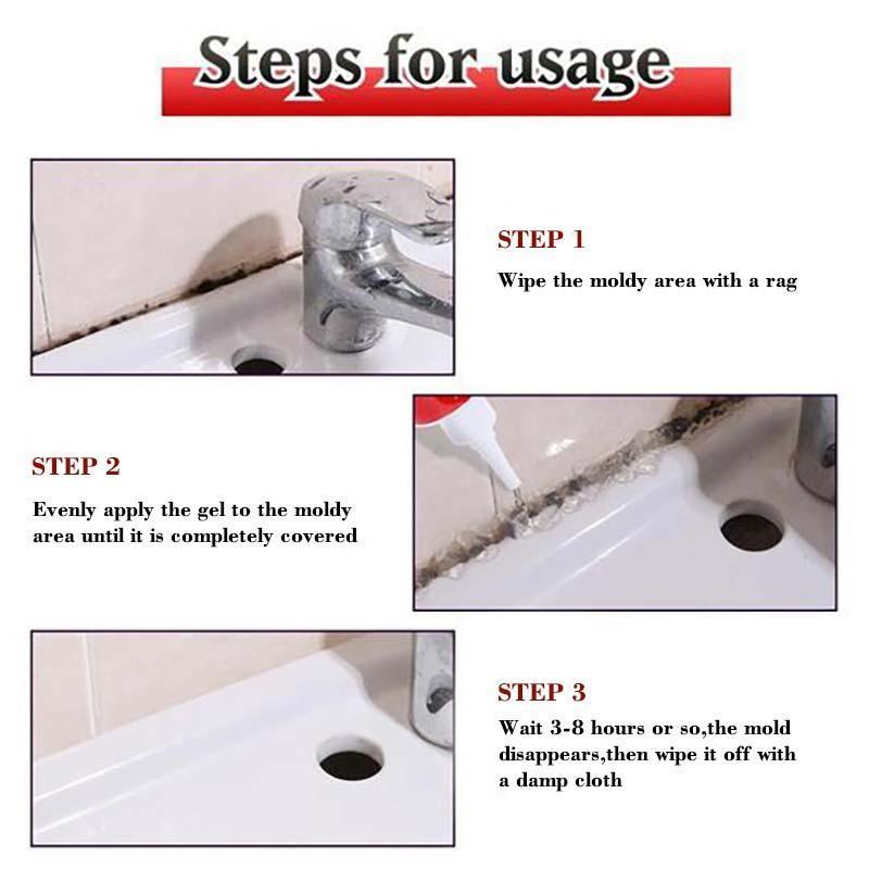 Mold & Mildew Remover Gel for Bathroom Grout, Tile & Caulk – No-Scrub Deep Cleaning Formula