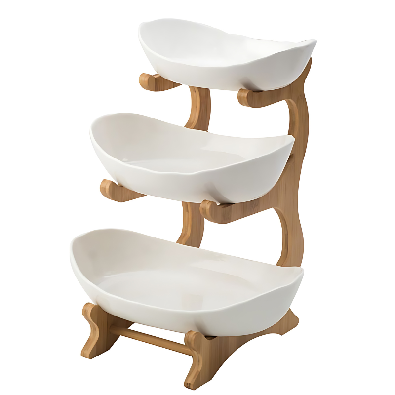 Three Tiered Fruit Bowl Stand for Kitchen Organization