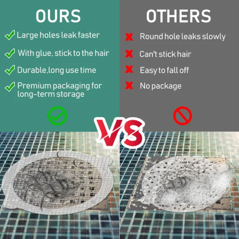 Disposable Shower Drain Hair Catcher Stickers – Mess-Free Clog Prevention for Bathroom & Kitchen Drains