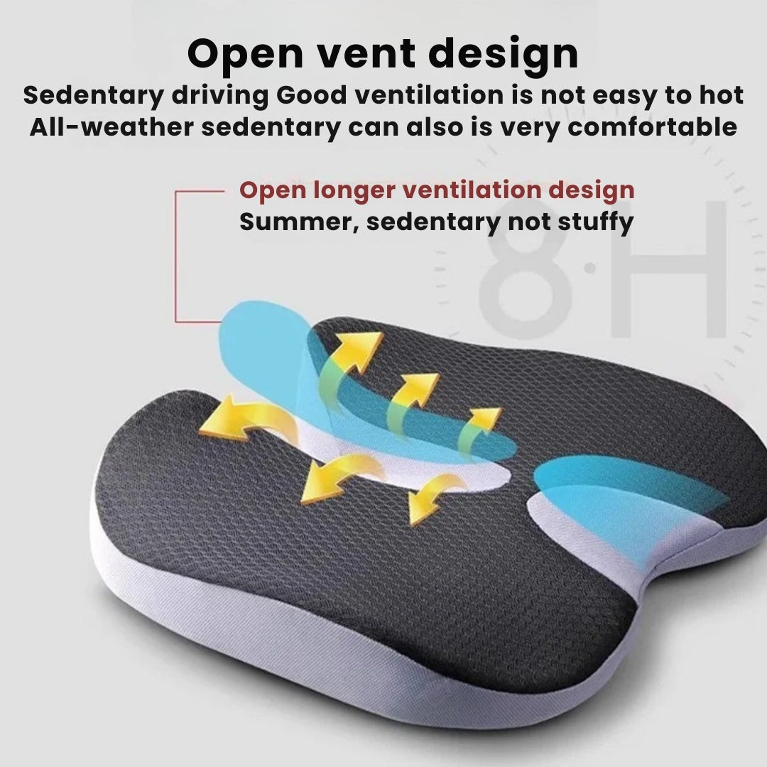 Ergonomic Car Seat Cushion | Non-Slip Sciatica & Tailbone Pad