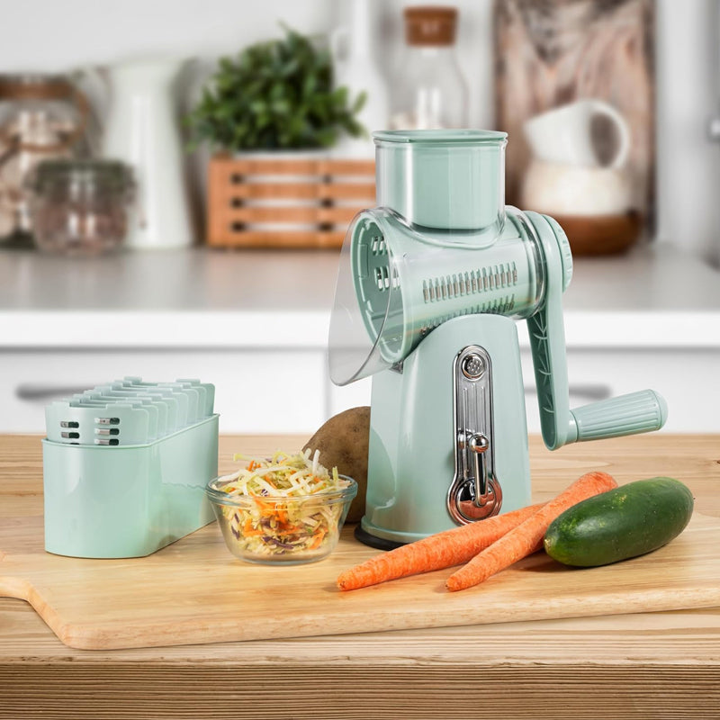 Rotary Cheese Grater & Vegetable Slicer | Multi-Blade Food Shredder