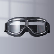 Vintage Motorcycle Goggles with Retro Leather Padding for Riding
