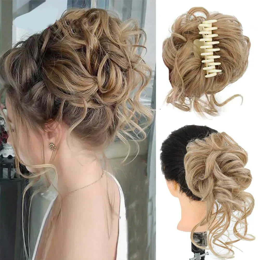Voluminous Clip In Curly Hair Bun Extension for a Natural Look