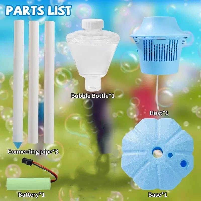 Portable Automatic High Output Bubble Machine with Adjustable Height