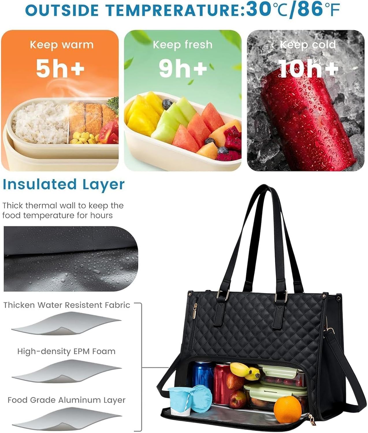2-in-1 Insulated Lunch Cooler & Laptop Tote | Dual Compartment Work Bag