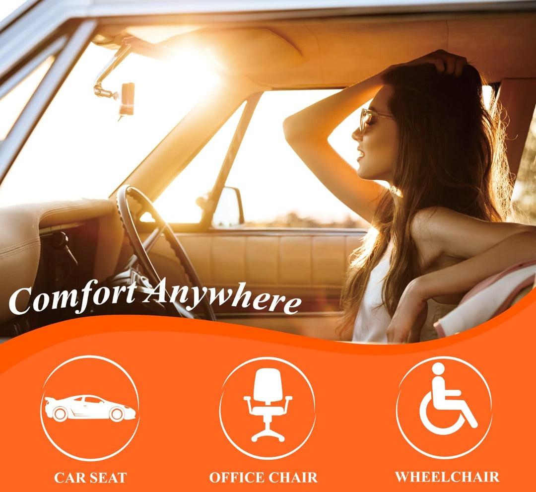 Memory Foam Car Seat Cushion | Orthopedic Tailbone & Sciatica Pad
