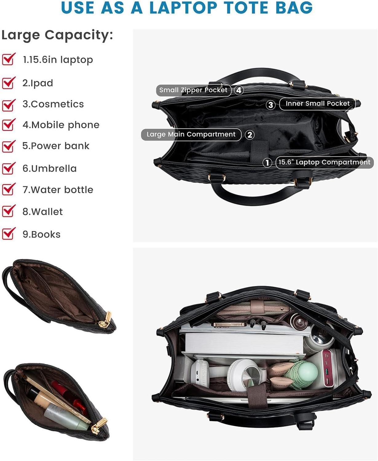 2-in-1 Insulated Lunch Cooler & Laptop Tote | Dual Compartment Work Bag