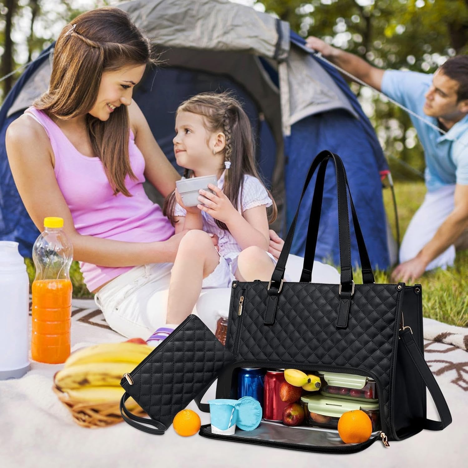 2-in-1 Insulated Lunch Cooler & Laptop Tote | Dual Compartment Work Bag