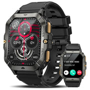 Men's Military Smart Watch | Waterproof Fitness Tracker & Bluetooth Calls with Blood Pressure/Heart Rate/Sleep/100+ Sport Modes