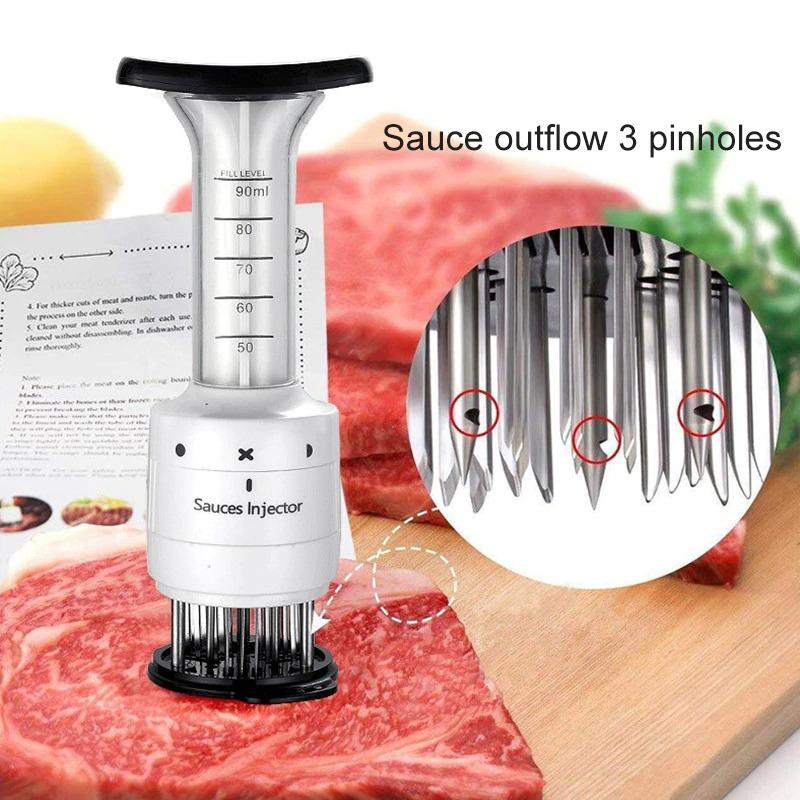 Stainless Steel Marinade Meat Injector – Flavor Syringe Kit with Needles for BBQ, Turkey & Brisket
