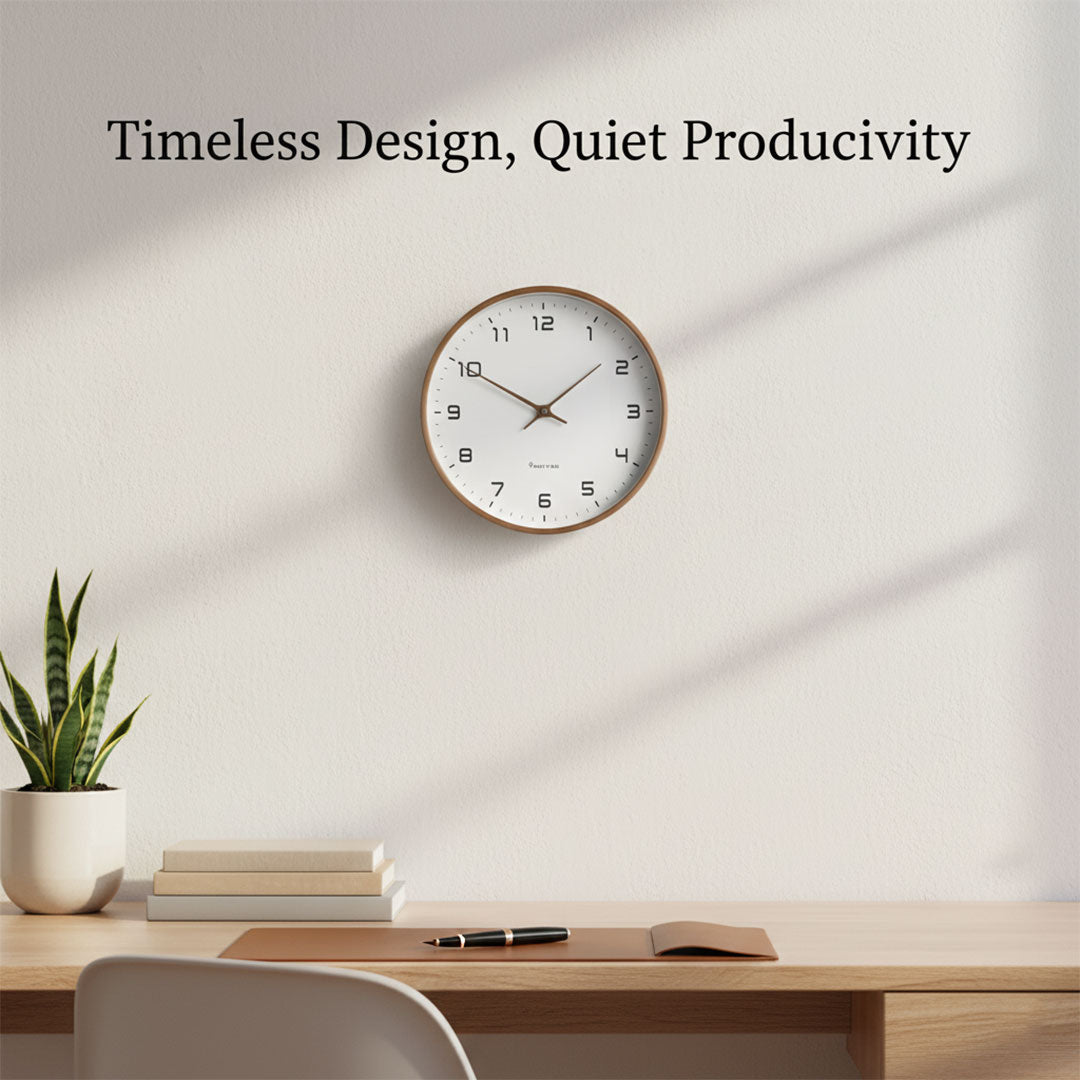 Silent Minimalist Wooden Wall Clock