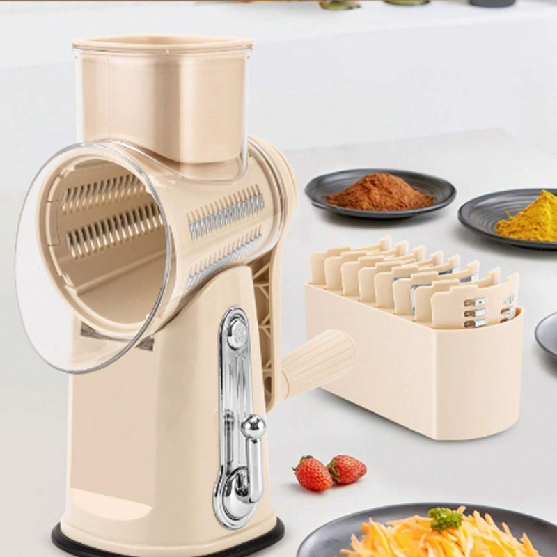 Rotary Cheese Grater & Vegetable Slicer | Multi-Blade Food Shredder