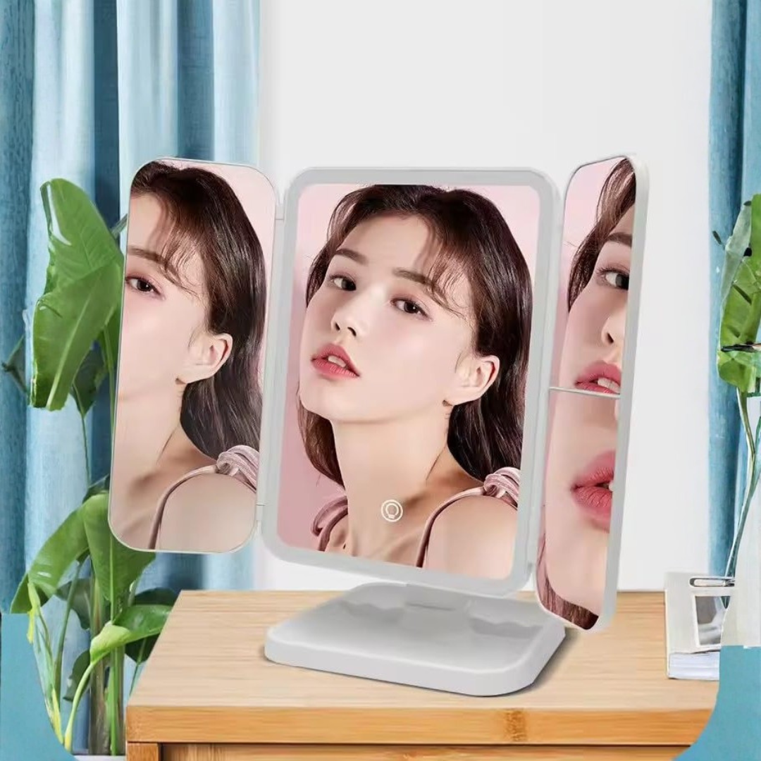 Lighted Vanity Makeup Mirror | Dimmable LED Cosmetic Stand (3 Modes)