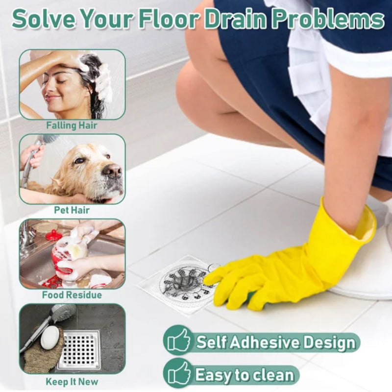 Disposable Shower Drain Hair Catcher Stickers – Mess-Free Clog Prevention for Bathroom & Kitchen Drains