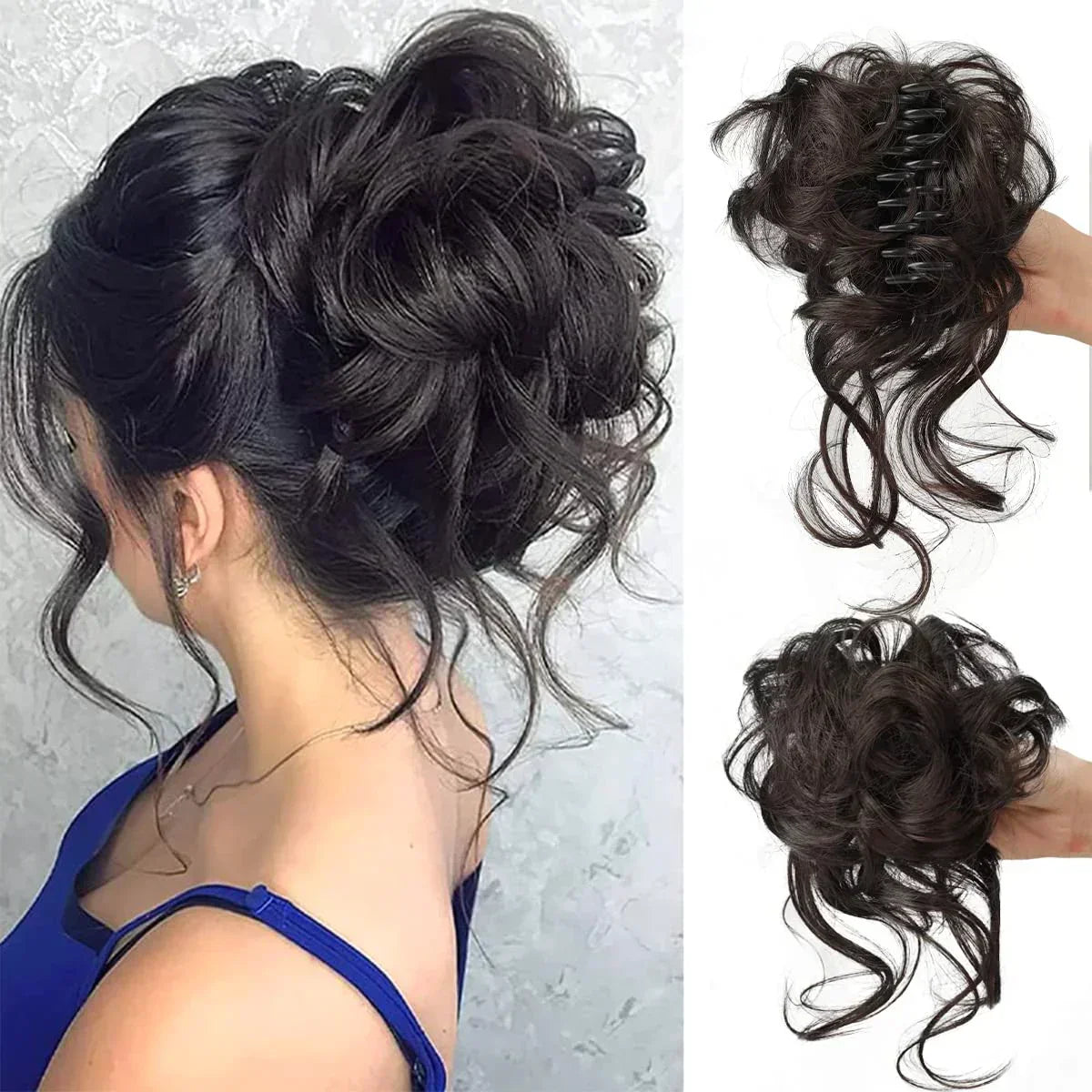 Voluminous Clip In Curly Hair Bun Extension for a Natural Look