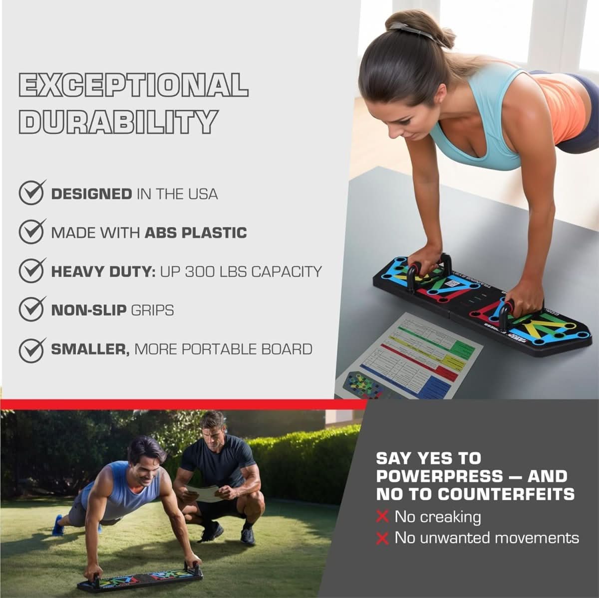 Foldable Push Up Board System | 30-in-1 Multi-Position Home Gym