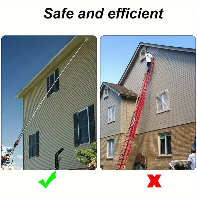 Telescoping High-Pressure Washer Wand Set – Extendable Gutter, Roof & Wall Cleaning Lance with Nozzles