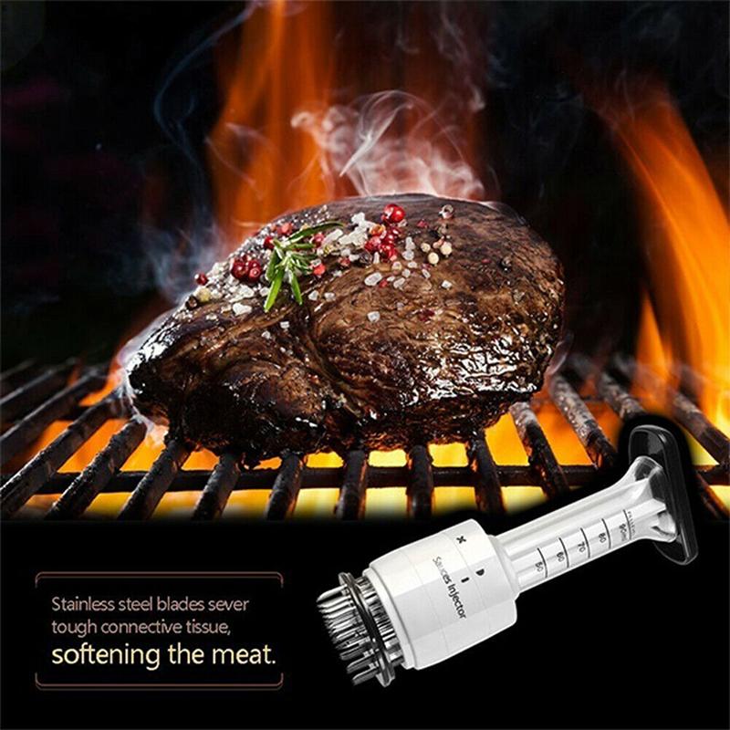 Stainless Steel Marinade Meat Injector – Flavor Syringe Kit with Needles for BBQ, Turkey & Brisket