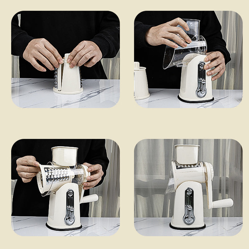 Rotary Cheese Grater & Vegetable Slicer | Multi-Blade Food Shredder