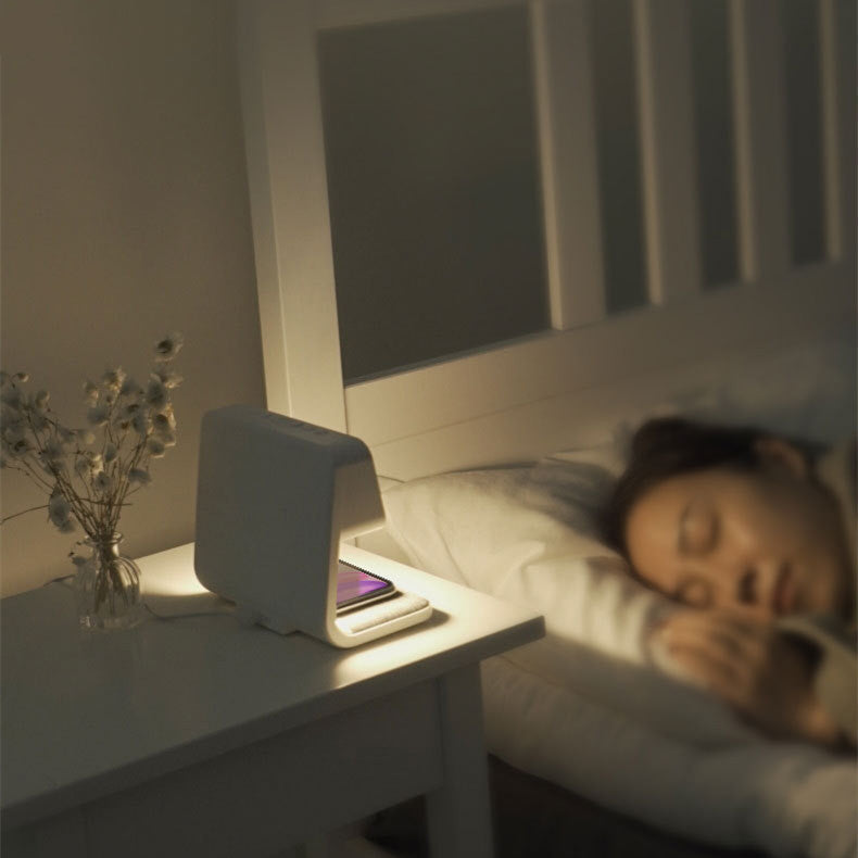3-in-1 Bedside Lamp with Wireless Charger & LED Alarm Clock – Touch Dimmable Nightstand Light