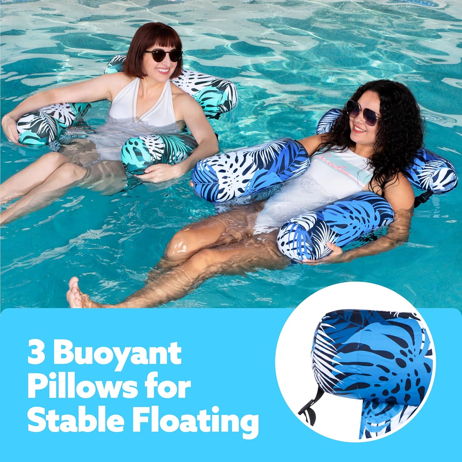 Inflatable Pool Float Chair and Floating Water Lounger