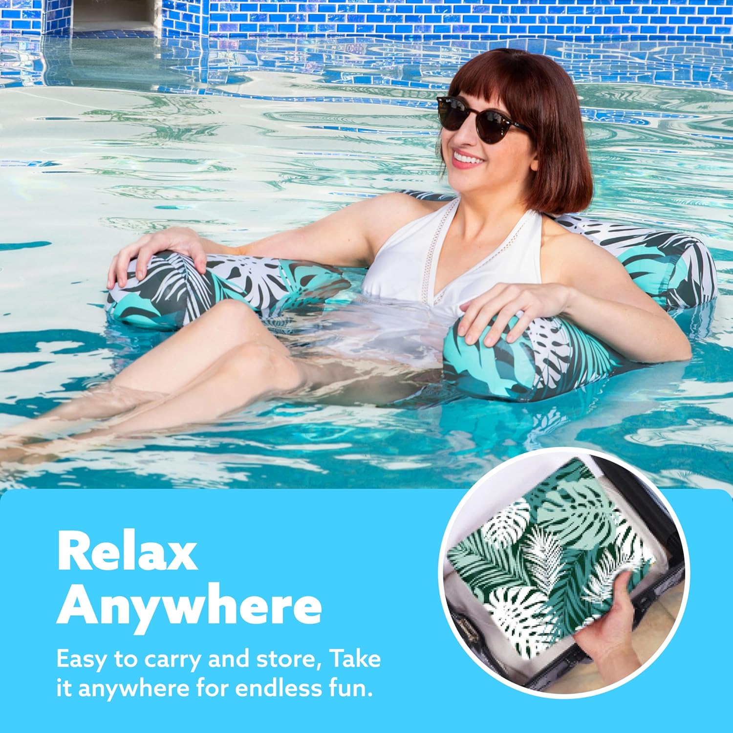 Inflatable Pool Float Chair and Floating Water Lounger