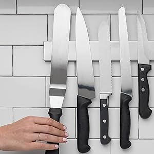 Stainless Steel Magnetic Knife Holder for Wall or Fridge 14 Inch