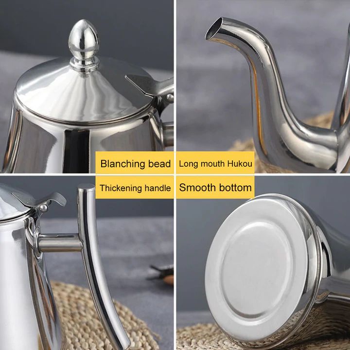 Stainless Steel Induction Kettle with Built-In Filter – Fast-Boil Stovetop Kettle in Gold or Silver