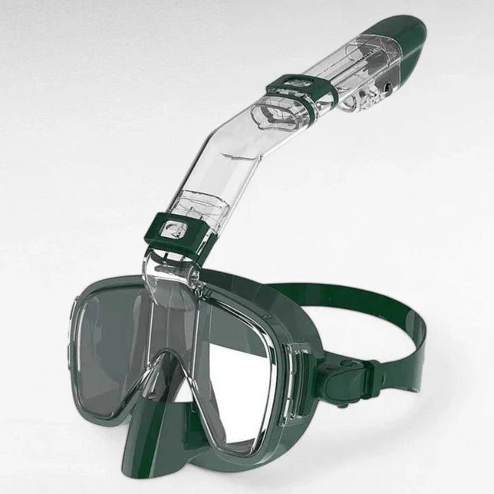 Aqua Explorer Full-Face Snorkeling Mask with Dry Top System – 180 Panoramic Anti-Fog Mask for Effortless Breathing
