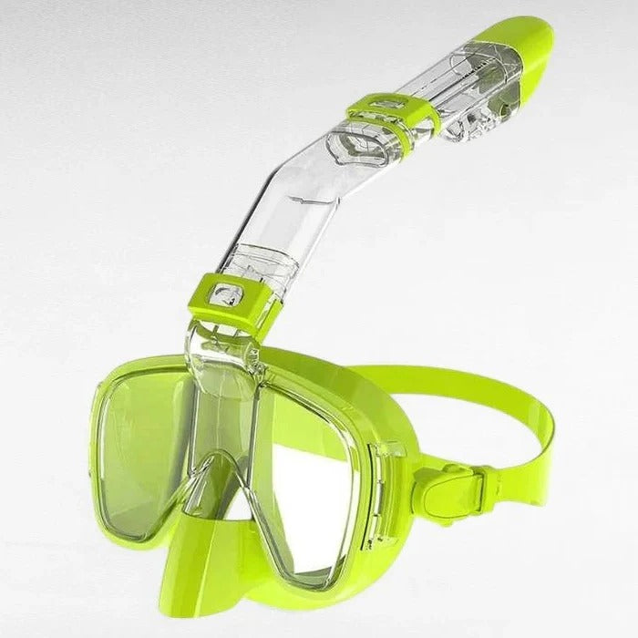 Aqua Explorer Full-Face Snorkeling Mask with Dry Top System – 180 Panoramic Anti-Fog Mask for Effortless Breathing