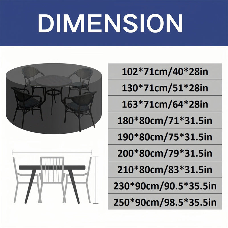 Round Waterproof Patio Furniture Cover | Heavy-Duty Outdoor Table Protector