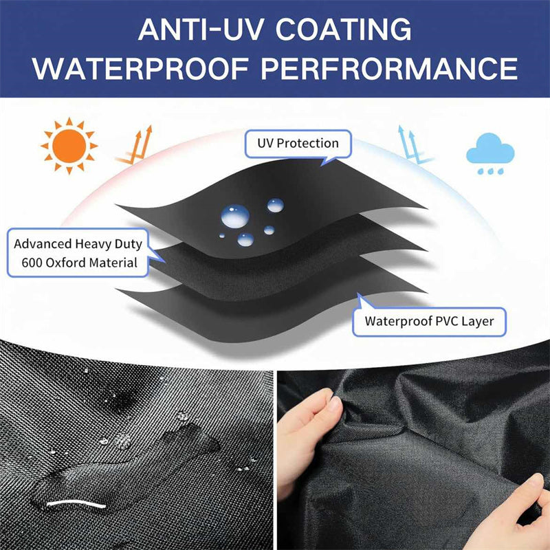 Round Waterproof Patio Furniture Cover | Heavy-Duty Outdoor Table Protector