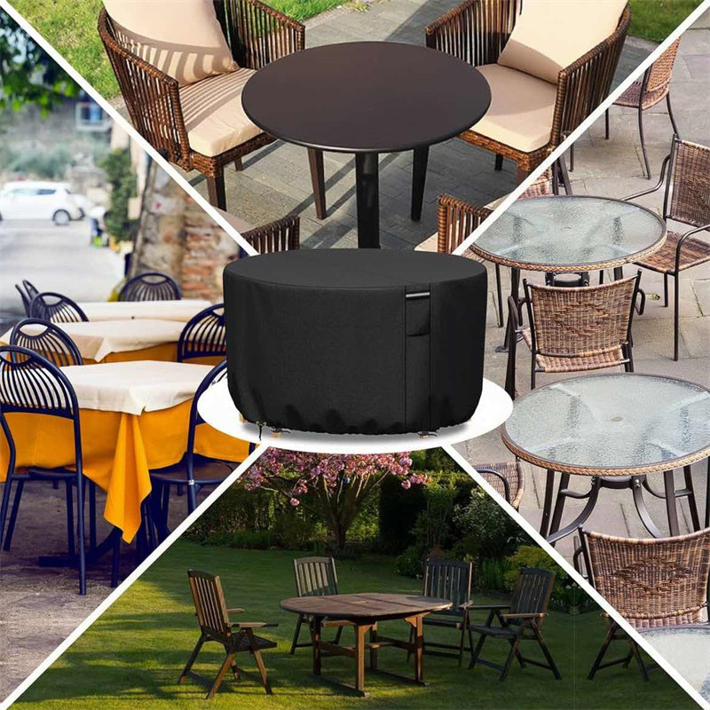 Round Waterproof Patio Furniture Cover | Heavy-Duty Outdoor Table Protector