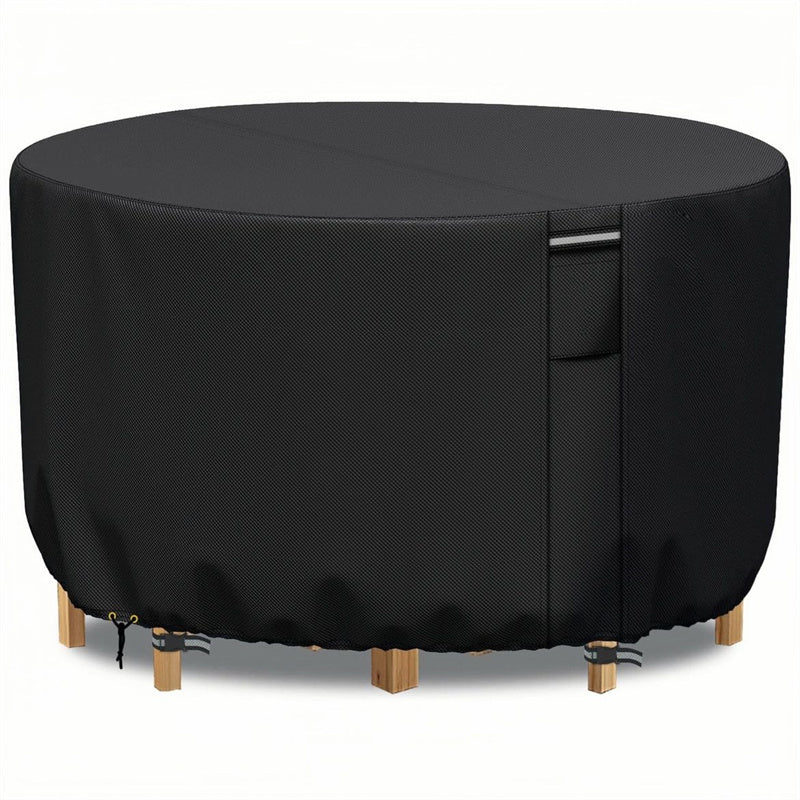 Round Waterproof Patio Furniture Cover | Heavy-Duty Outdoor Table Protector