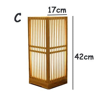 Japanese Style Bamboo Wood Lamp with E27 Base for Ambient Light