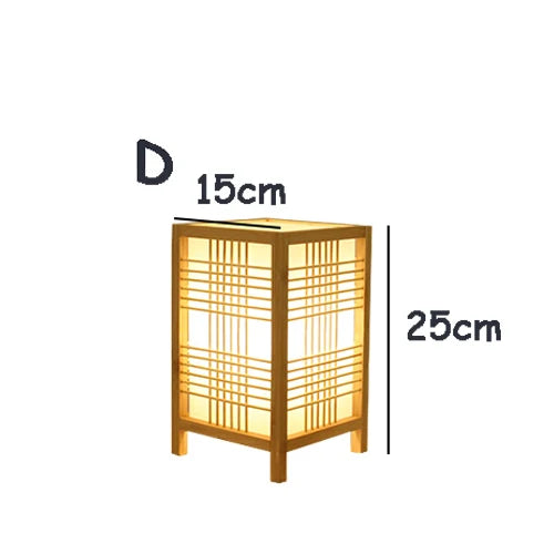 Japanese Style Bamboo Wood Lamp with E27 Base for Ambient Light