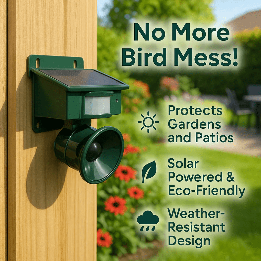 Motion Activated Bird Repeller | Outdoor Pigeon Deterrent Device