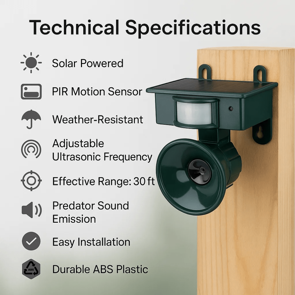 Motion Activated Bird Repeller | Outdoor Pigeon Deterrent Device