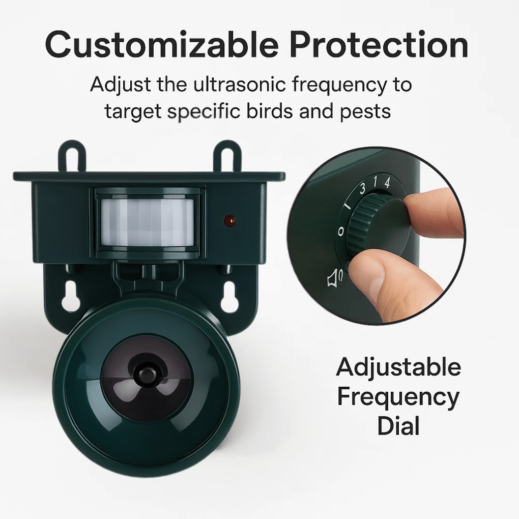 Motion Activated Bird Repeller | Outdoor Pigeon Deterrent Device
