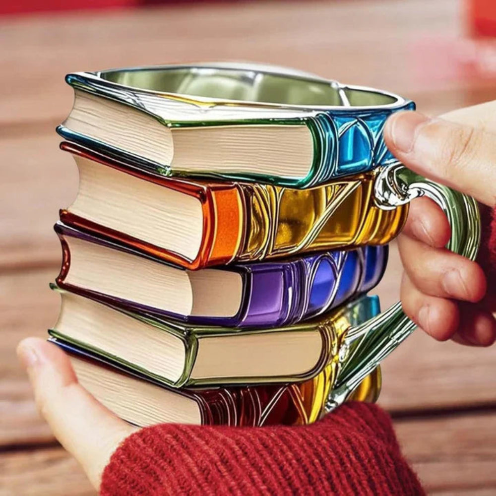 Pageglasy | Glass Coffee Mug with Heat-Retaining Design for Book Lovers