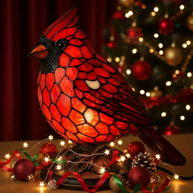 Natusite | Decorative Red Cardinal Bird Accent Table Lamp