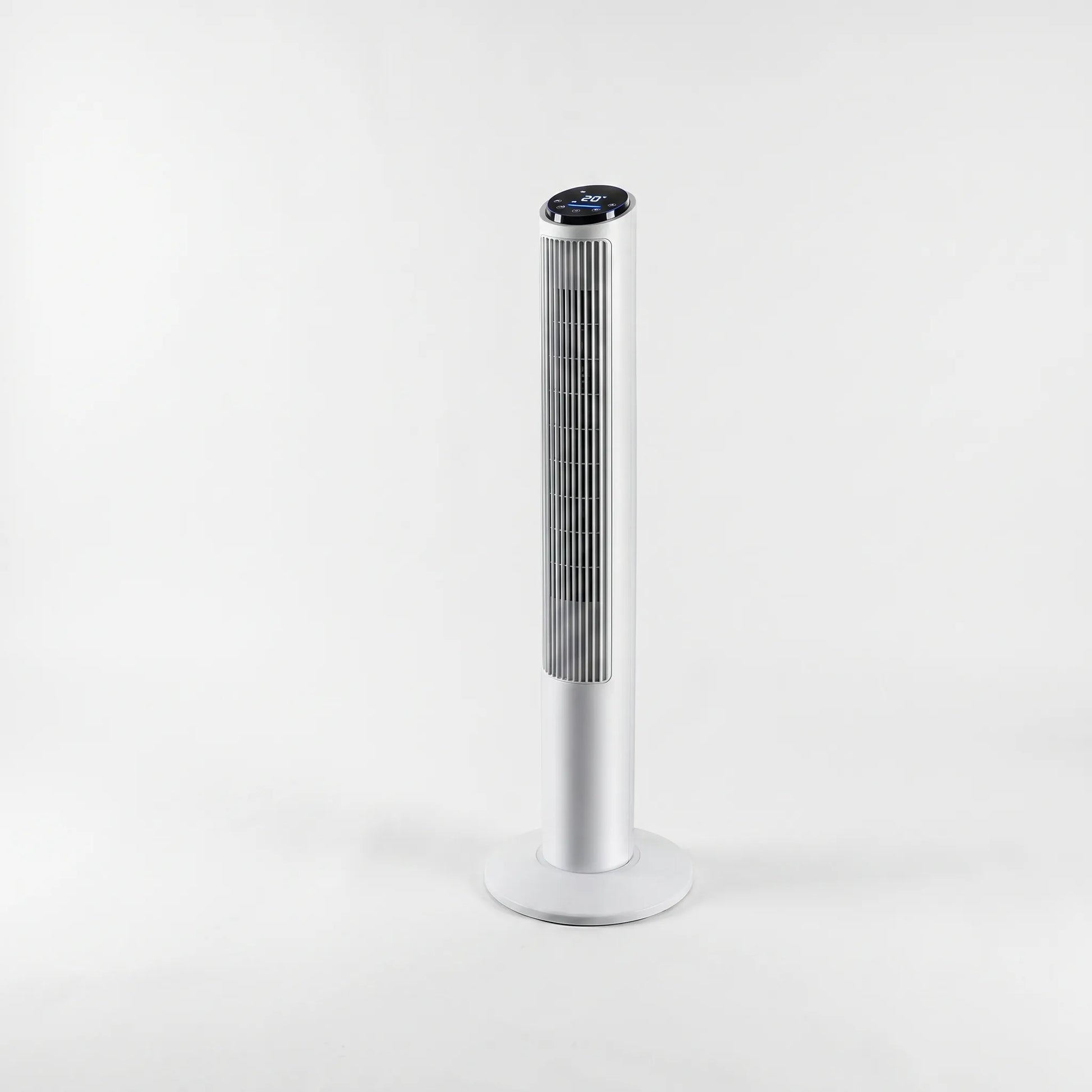 Bladeless tower fan in a living room