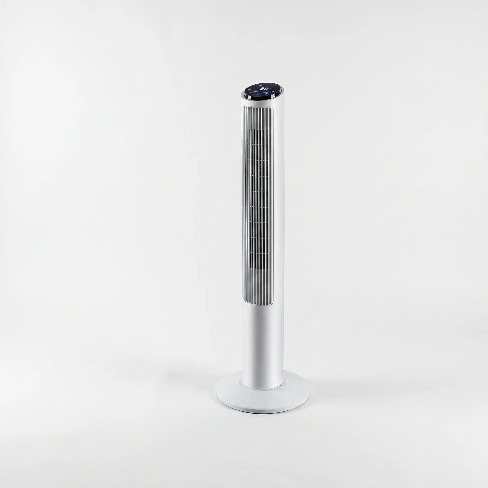 Bladeless tower fan in a living room