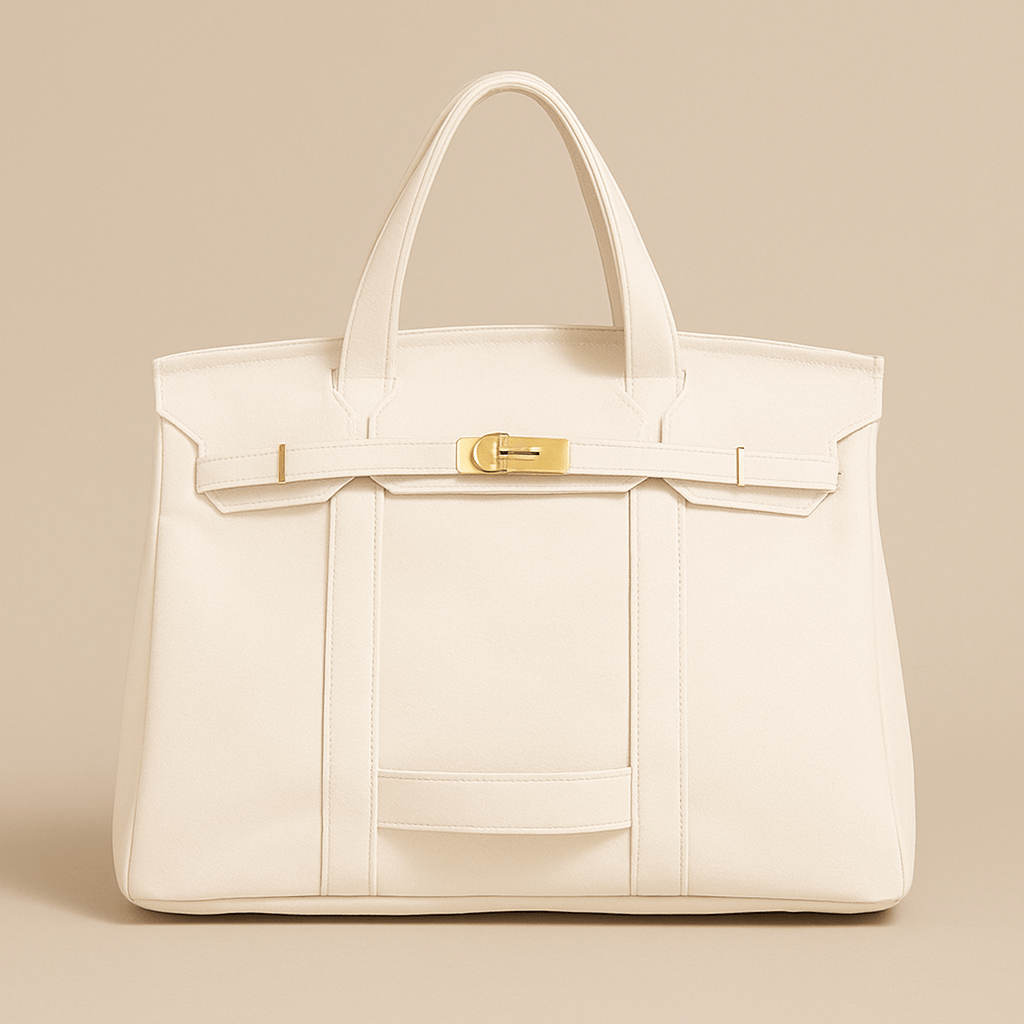 Premium Canvas Shopper Bag with Reinforced Steel Hardware and Details