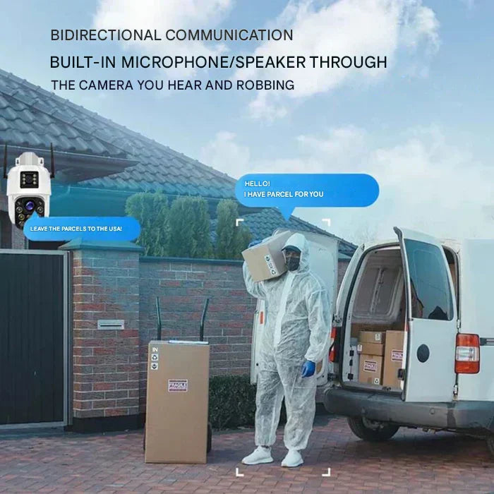 Solar Powered 4K Wireless Security Camera with Triple Lens and 10x Zoom