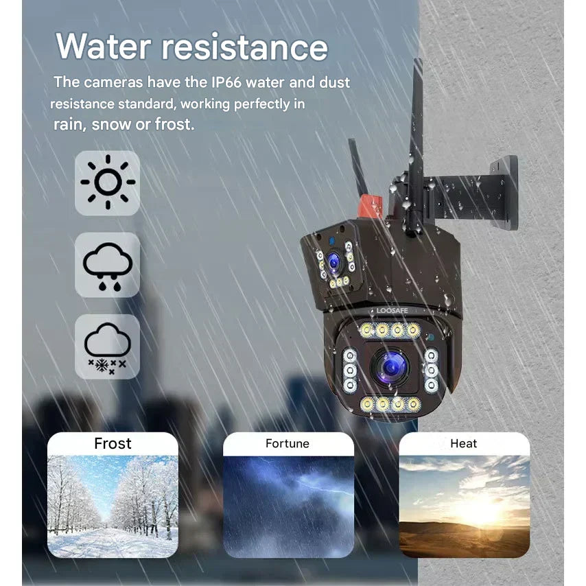 Solar Powered 4K Wireless Security Camera with Triple Lens and 10x Zoom
