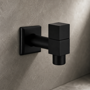 Sleek Matte Black Wall Faucet